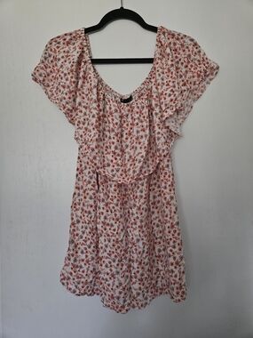 Torrid Coral Pink Floral Challis Smocked Off Shoulder Top Plus Size 3 / 3X